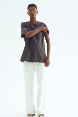 H&M - Women Grey Mama Loose-Fit T-Shirt