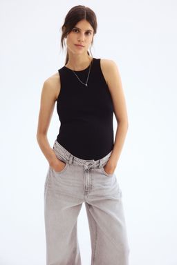 H&M - Women Black Mama Ribbed Vest Top