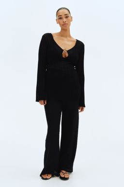 H&M - Women Black Mama Textu Jersey Trousers