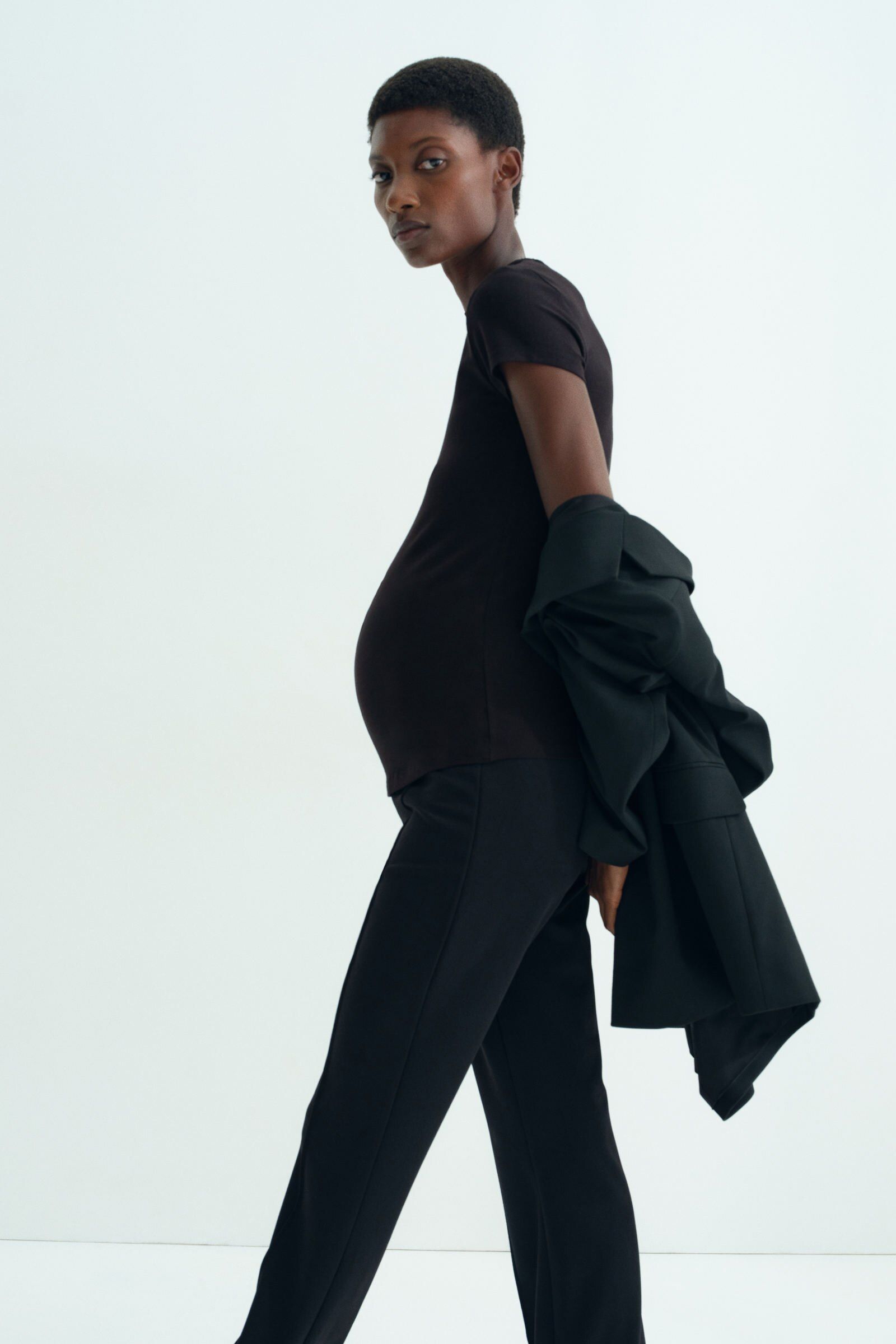 h&m Women Black Mama Fitted T-Shirt-picture-20