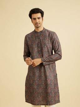 Manyavar - Blue Blended Cotton Kurta for Men