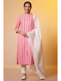 Aurelia - White Cotton Yarn-Dyed Dupatta