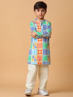Tales & Stories - Multi Color Printed Kurta and Pant for Boys (Set of 2)