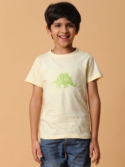 Tales & Stories - Beige Embroidery Cotton T-Shirt for Boys