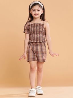 Tales & Stories - Brown Checkered for Girls (Set of 2)
