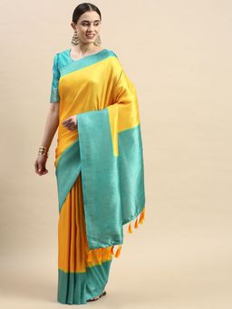 Vastranand - Kanjeevaram Woven Design Silk Blend Banarasi Saree with Unstitched Blouse