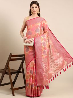 Vastranand - Paisley Tissue Zari Woven Design Banarasi Saree with Unstitched Blouse