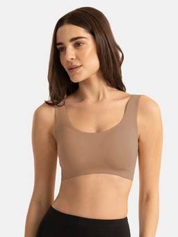 Jockey - 1840 Wirefree Padded Microfiber Elastane Bonded Tech Lounge Bra-Almondine