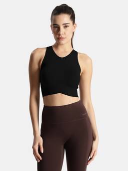 Jockey - Mi25 Wirefree Padded Microfiber Bonded Tech Full Coverage Sports Bra-Black