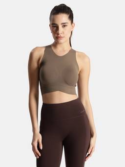 Jockey - Mi25 Wirefree Padded Microfiber Bonded Tech Full Coverage Sports Bra-Earth