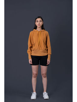 Muvazo - Women Mustard Sunset Bloom Hoodie