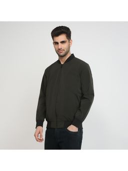 ColorPlus - Men Green Nylon Solid Collar Neck Waist Coat