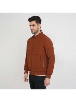 ColorPlus - Men Orange Polyester Blend Solid High Neck Jacket