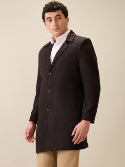 ColorPlus - Men Brown Wool Blend Solid Collar Neck Waist Coat