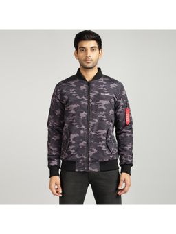 Royal Enfield - Men Grey Polyester Solid Collar Neck Jacket