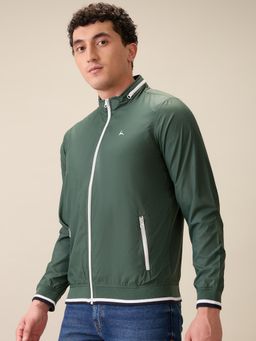 Parx - Men Green Polyester Solid Crew Neck Waist Coat