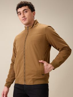 Parx - Men Khaki Pure Cotton Solid High Neck Waist Coat