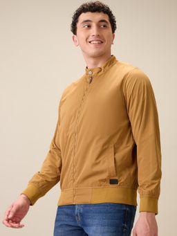 Parx - Men Khaki Polyester Solid High Neck Waist Coat