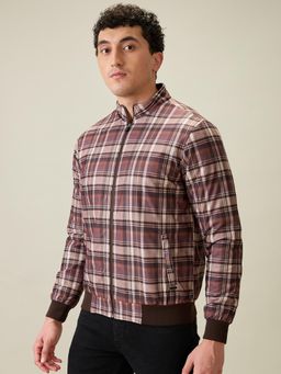 Parx - Men Black Polyester Checks High Neck Waist Coat
