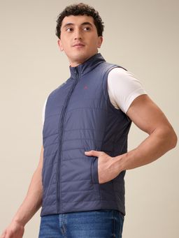 Parx - Men Red Polyester Solid High Neck Waist Coat
