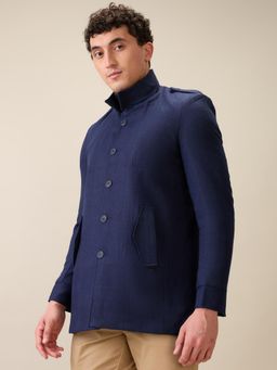Parx - Men Blue Polyester Ombre High Neck Waist Coat