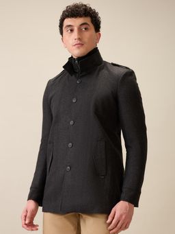 Parx - Men Grey Polyester Ombre High Neck Waist Coat