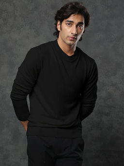 Rare Rabbit - Men's Alfo Black Slim Fit Sweater