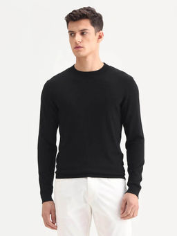 Rare Rabbit - Men's Alva Black Plain Sweater
