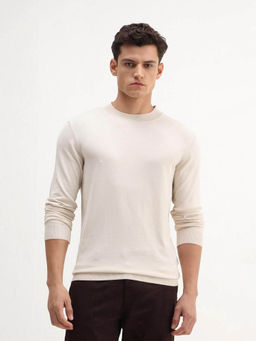 Rare Rabbit - Men's Alva Off White Plain Sweater