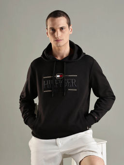 Tommy Hilfiger - Black Logo Regular Fit Cotton Sweatshirt