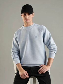 Tommy Hilfiger - Blue Solid Regular Fit Cotton Sweatshirt