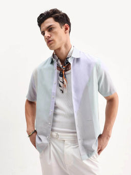 Rare Rabbit - Men's Fade Pastel Green Regular Fit Printed Shirt