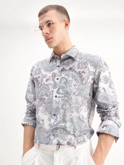 Rare Rabbit - Men's Livro Off White Paisley Print Shirt
