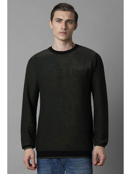 Louis Philippe - Men Black Stripe Sweater