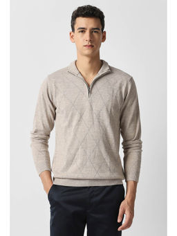 Van Heusen - Men Beige Textured Sweater