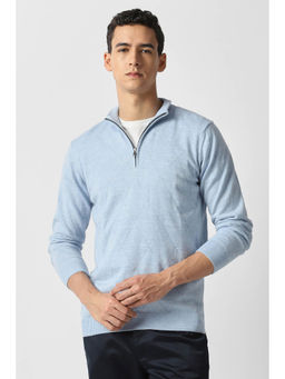 Van Heusen - Men Light Blue Textured Sweater