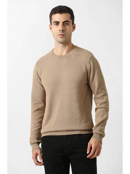 Van Heusen - Men Beige Textured Sweater