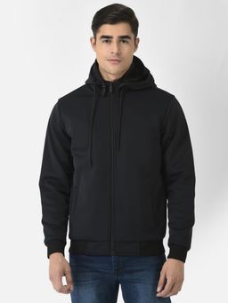 CRIMSOUNE CLUB - Men Navy Blue Jacket With Detachable Hood