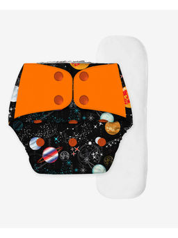 Snugkins - Cloth Diaper, Wetfree Microfiber Terry Soaker (Fits 5-17Kg)-Galaxy Ride (Set of 3)