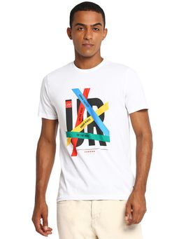 Lee - Men White Graphic Print Slim Fit T-shirt