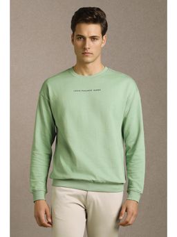 Louis Philippe - Men Casual Green Solid Sweatshirt