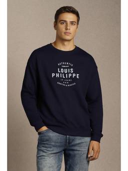 Louis Philippe - Men Casual Navy Blue Sweatshirt