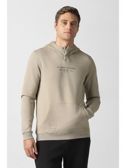 Van Heusen - Men Beige Typography Hoodie
