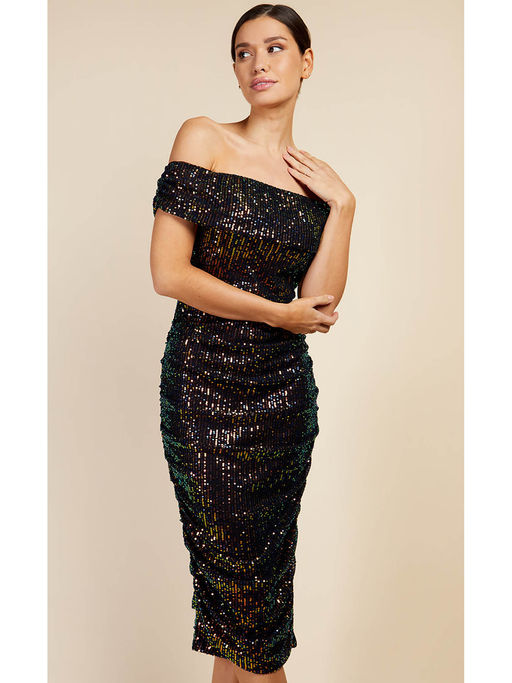 sequin bardot bodycon dress Bardot Sequin-embellished Mini Dress