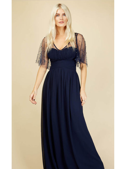 little mistress navy maxi dress Navy Floral Print Maxi Dress