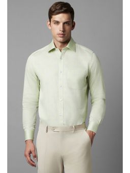 Louis Philippe - Men Green Regular Fit Solid Collar Neck Formal Shirt
