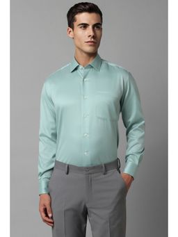 Louis Philippe - Men Green Regular Fit Solid Collar Neck Formal Shirt