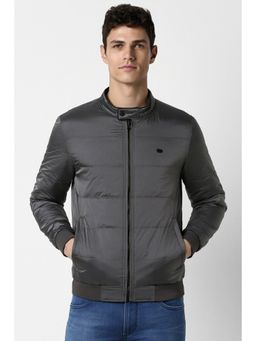 Peter England - Men Grey Regular Fit Solid High Neck Jacket
