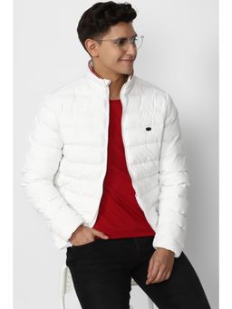 Peter England - Men White Regular Fit Solid High Neck Jacket