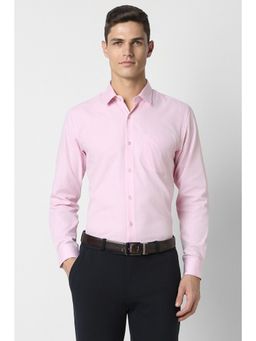 Peter England - Men Pink Slim Fit Solid Collar Neck Formal Shirt